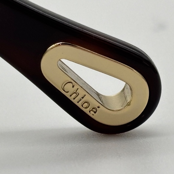 Chloé Eyewear Havana Gold Hexagon Frame Sunglasses NWT 👜 - Picture 9 of 10